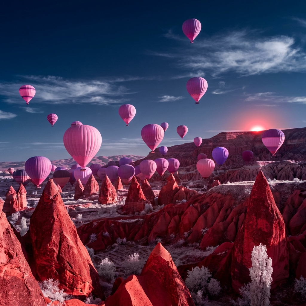 Infrared Dawn Over Cappadocia