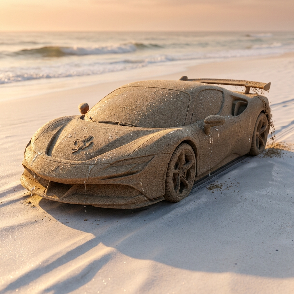 Sand Sculpture Ferrari SF90