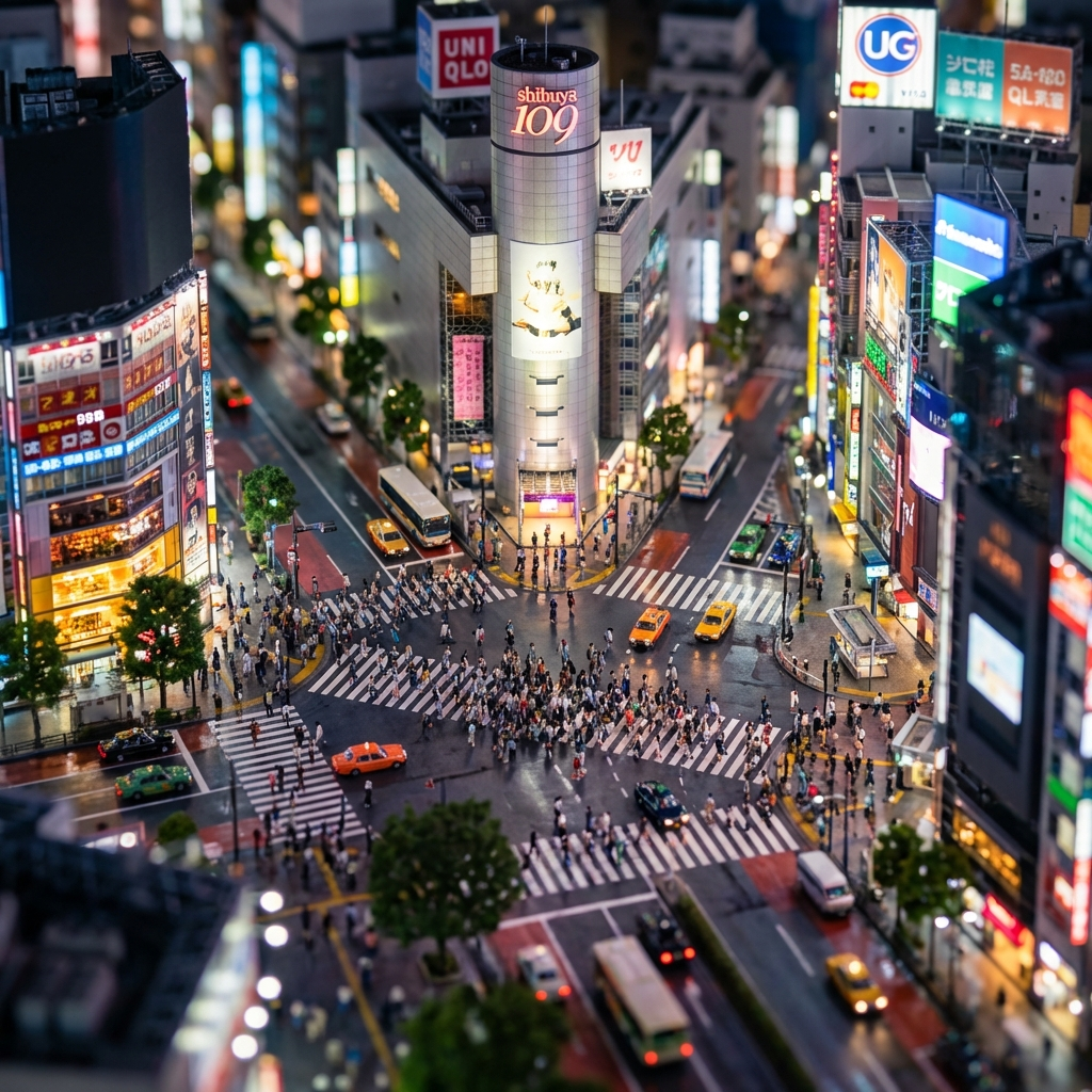 Tiny Shibuya - Miniature Neon Crossing