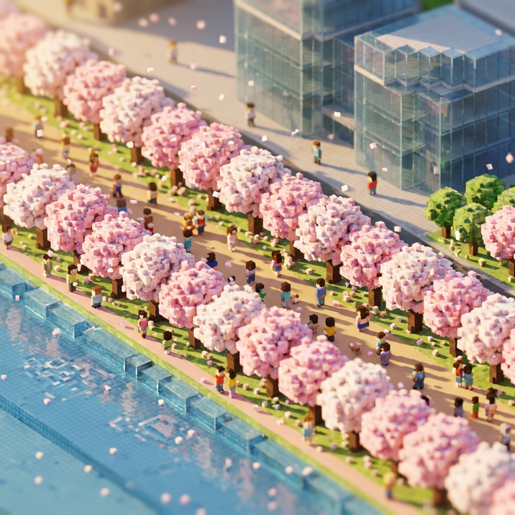 Voxel Cherry Blossoms Yeouido